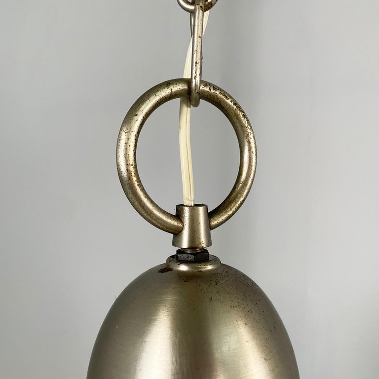 Lampadari in vetro opalino e metallo, 1960 ca.
