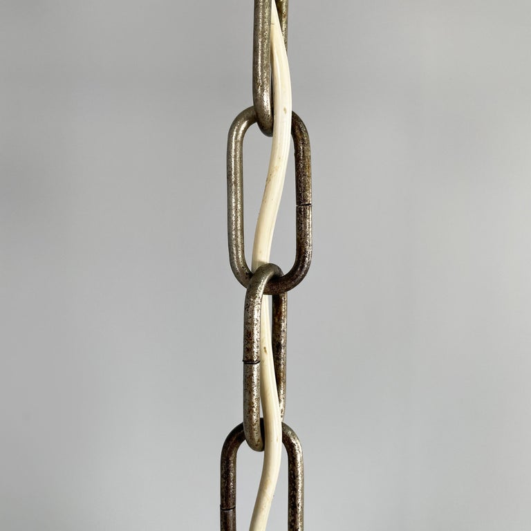 Lampadari in vetro opalino e metallo, 1960 ca.