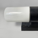 Applique in vetro opalino e bachelite nera, 1950 ca. 