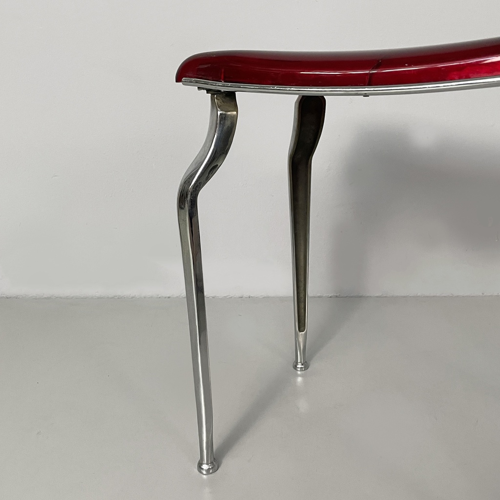 Sgabello in bachelite e metallo, 1930 ca.