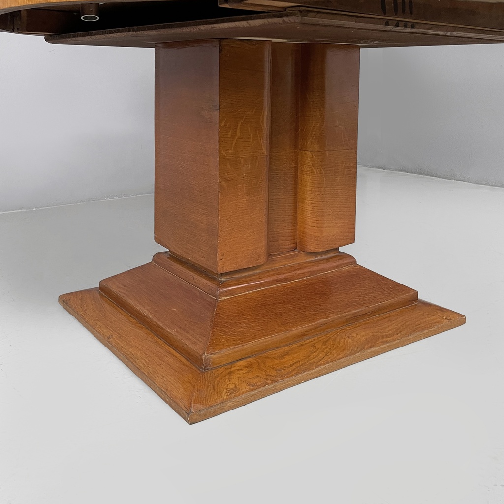 Tavolo da pranzo in legno e pergamena, 1930 ca.