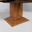Tavolo da pranzo in legno e pergamena, 1930 ca.
