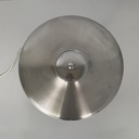 Lampada da tavolo in alluminio e vetro opalino, 1940 ca. 