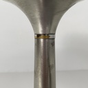 Lampada da tavolo in alluminio e vetro opalino, 1940 ca. 