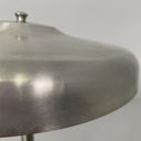 Lampada da tavolo in alluminio e vetro opalino, 1940 ca. 