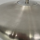 Lampada da tavolo in alluminio e vetro opalino, 1940 ca. 