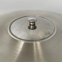 Lampada da tavolo in alluminio e vetro opalino, 1940 ca. 