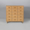 Cassettiera in pelle beige, 2000 ca.