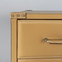Cassettiera in pelle beige, 2000 ca.