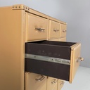 Cassettiera in pelle beige, 2000 ca.