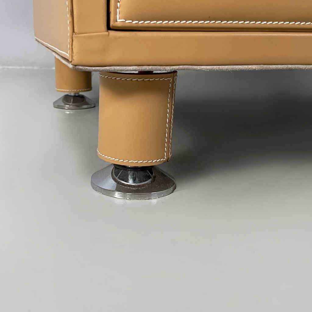 Cassettiera in pelle beige, 2000 ca.