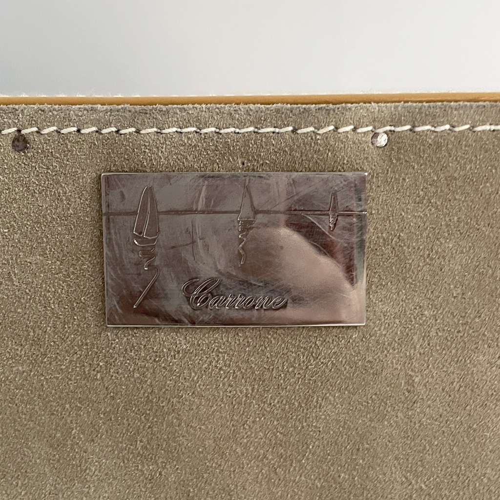 Cassettiera in pelle beige, 2000 ca.