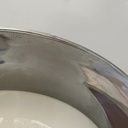 Lampadario in vetro opalino e metallo, 1930 ca.