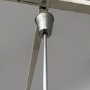 Lampadario in vetro opalino e metallo, 1930 ca.