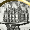 Piatto decorativo di Fornasetti, 1975 ca. 