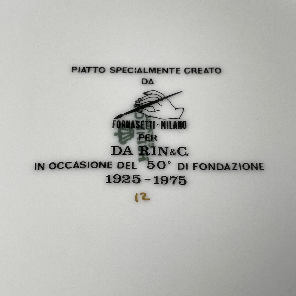 Piatto decorativo di Fornasetti, 1975 ca. 