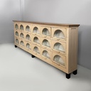 Cassettiera in legno e vetro, 1930 ca.