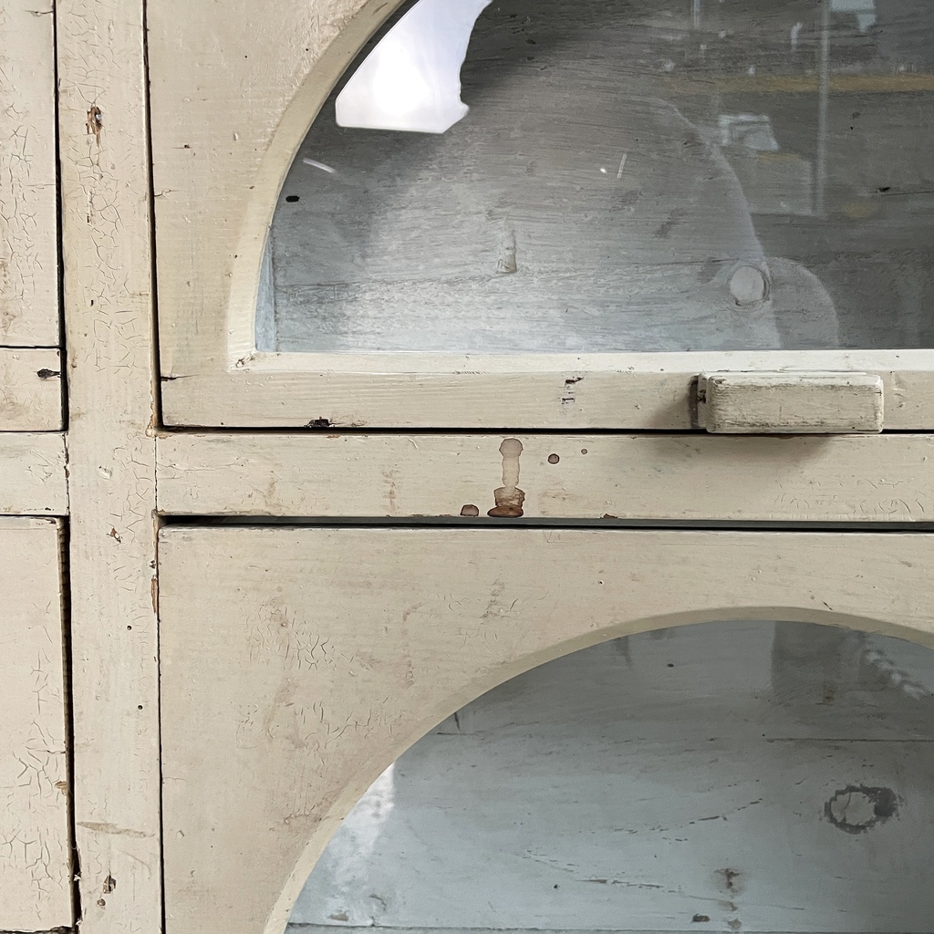 Cassettiera in legno e vetro, 1930 ca.