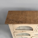 Cassettiera in legno e vetro, 1930 ca.