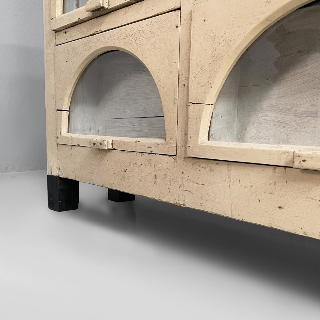 Cassettiera in legno e vetro, 1930 ca.