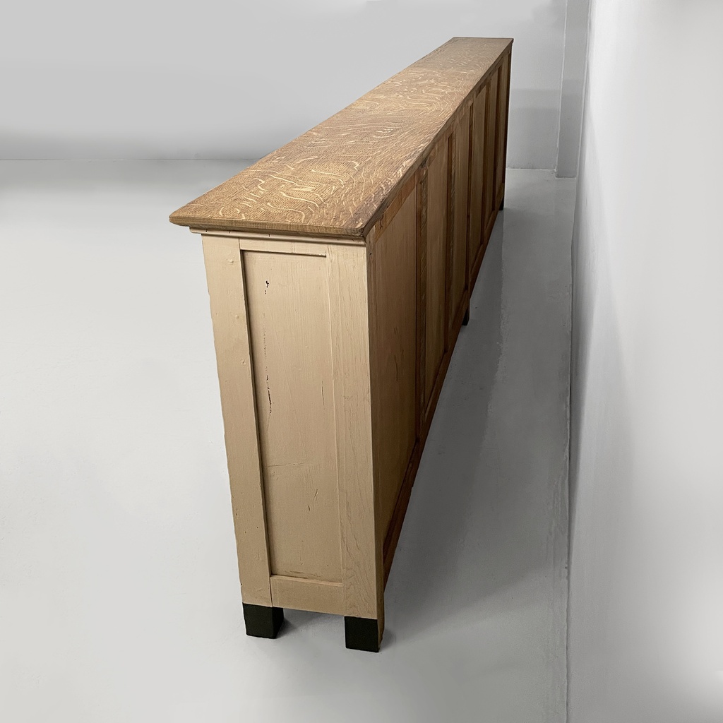 Cassettiera in legno e vetro, 1930 ca.