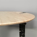 Consolle da parete in marmo rosa e nero, 1980 ca.