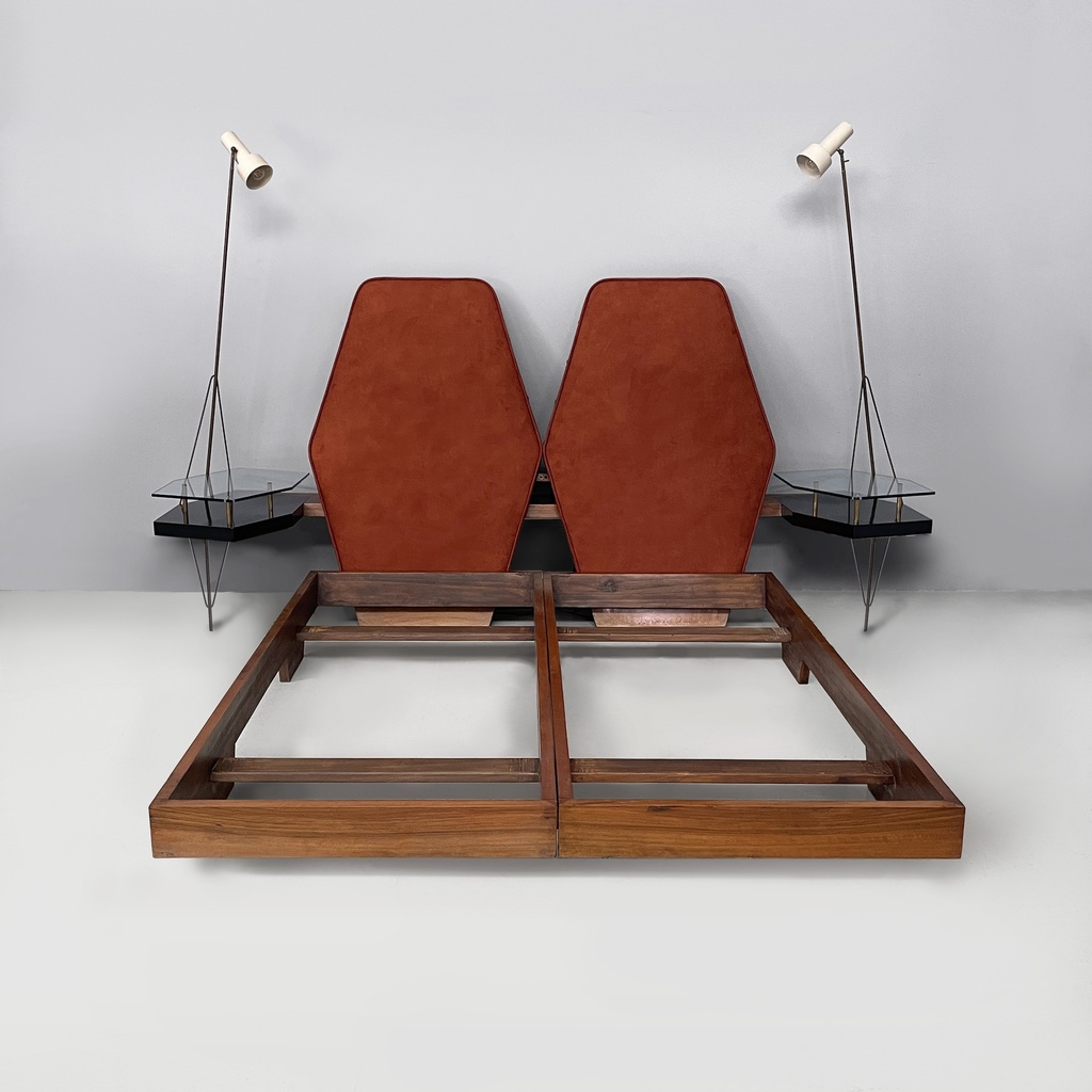 Letto con comodini e lampade di Arredamenti Dell'Orso, 1950 ca.