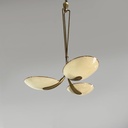 Lampadario in vetro e ottone, 1950 ca.