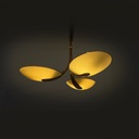 Lampadario in vetro e ottone, 1950 ca.