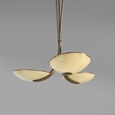 Lampadario in vetro e ottone, 1950 ca.