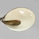 Lampadario in vetro e ottone, 1950 ca.
