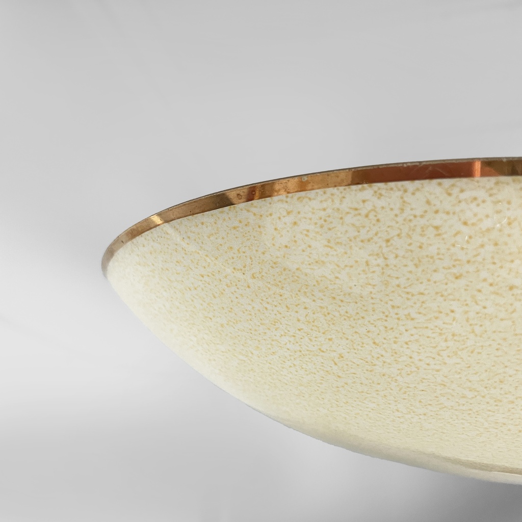 Lampadario in vetro e ottone, 1950 ca.