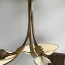 Lampadario in vetro e ottone, 1950 ca.