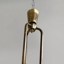 Lampadario in vetro e ottone, 1950 ca.