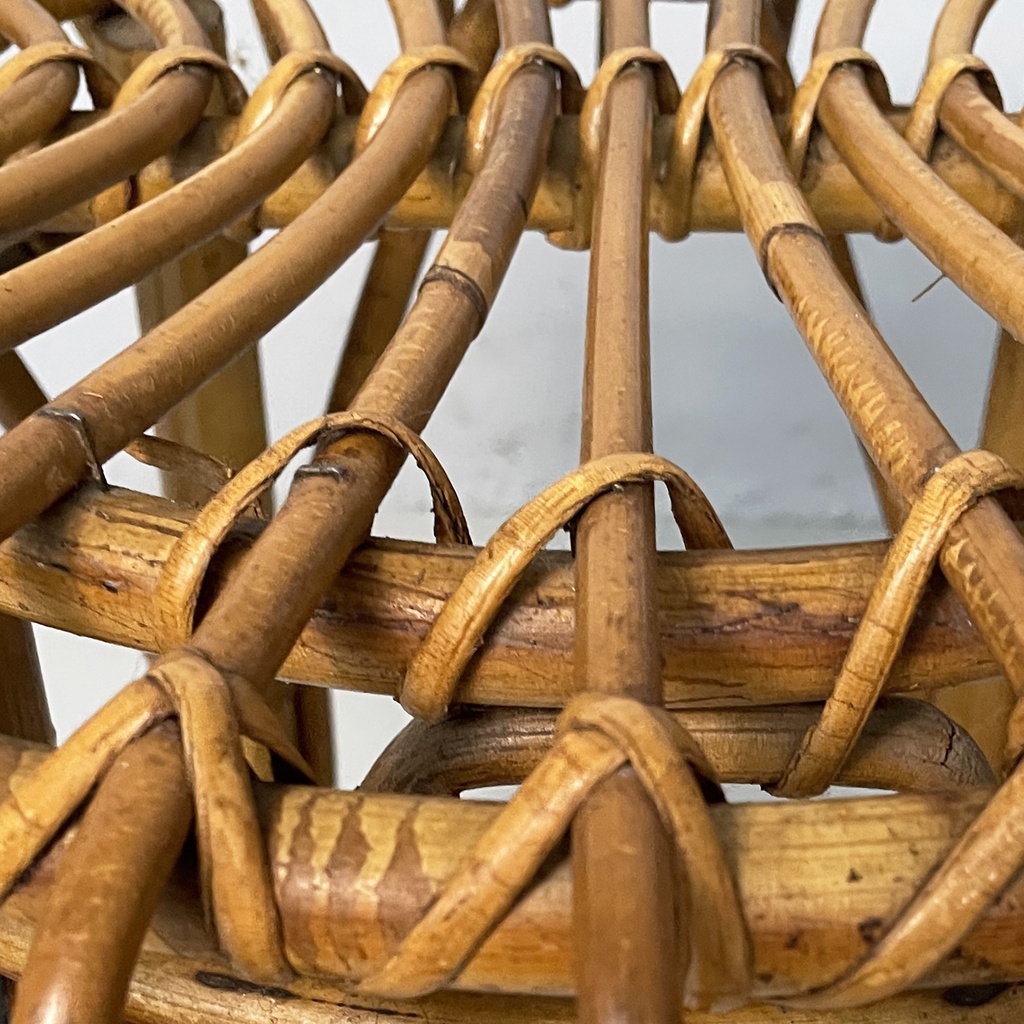 Sgabelli in rattan, 1960 ca.