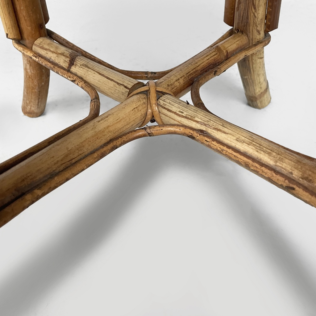 Sgabello in rattan, 1960 ca.