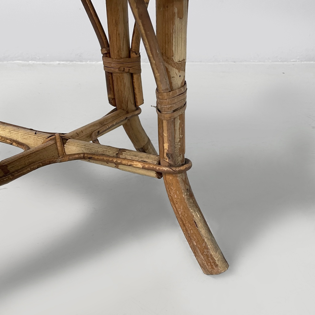 Sgabello in rattan, 1960 ca.
