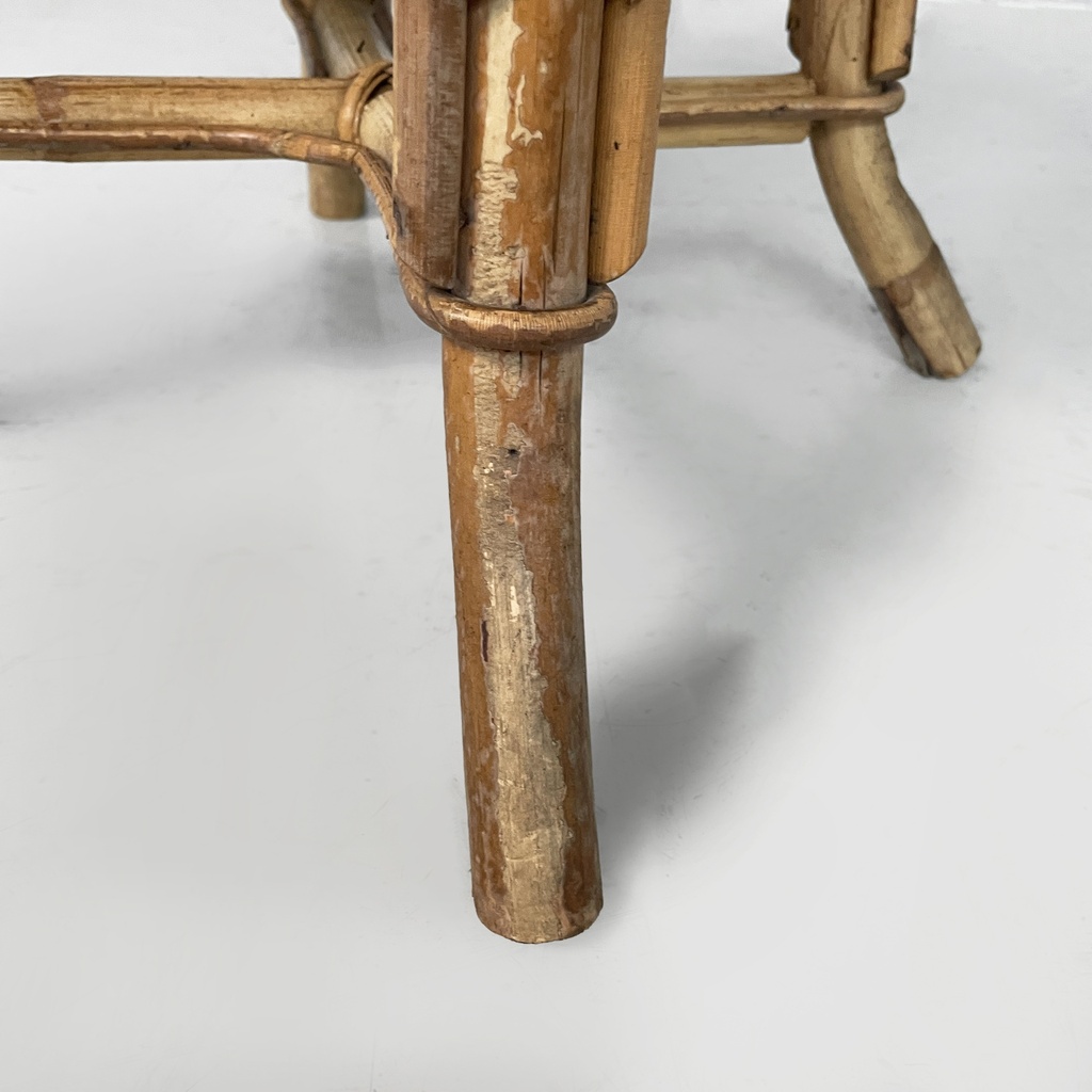 Sgabello in rattan, 1960 ca.
