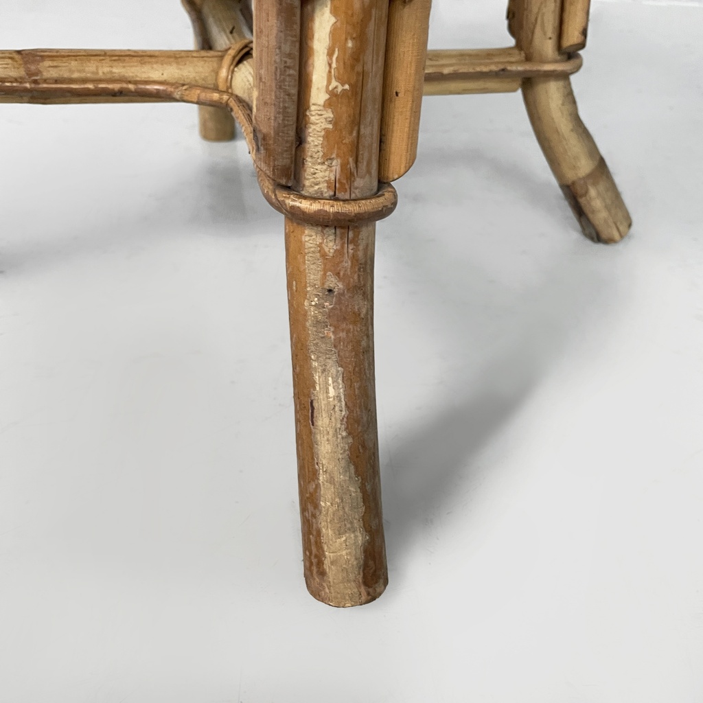 Sgabello in rattan, 1960 ca.