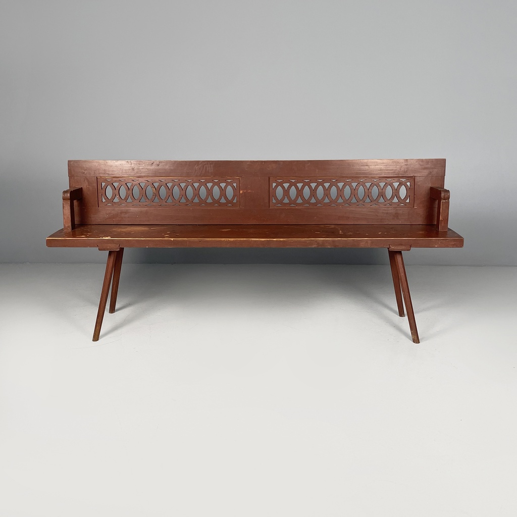 Panca in legno rosso, 1930 ca.