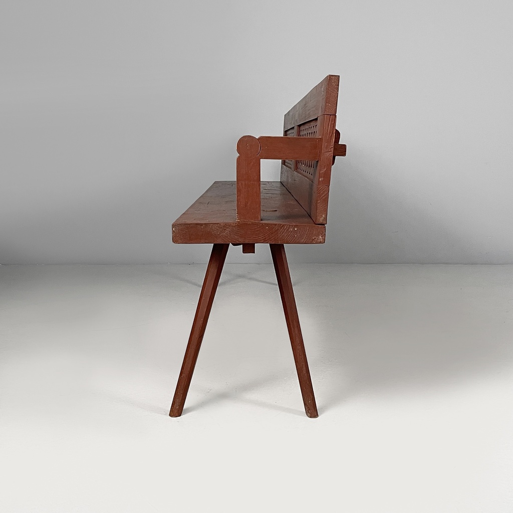 Panca in legno rosso, 1930 ca.