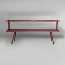 Panca in legno rosso, 1930 ca.