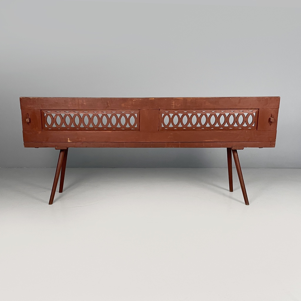 Panca in legno rosso, 1930 ca.