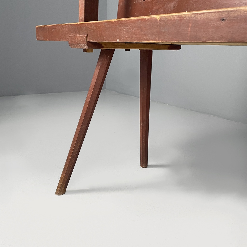 Panca in legno rosso, 1930 ca.
