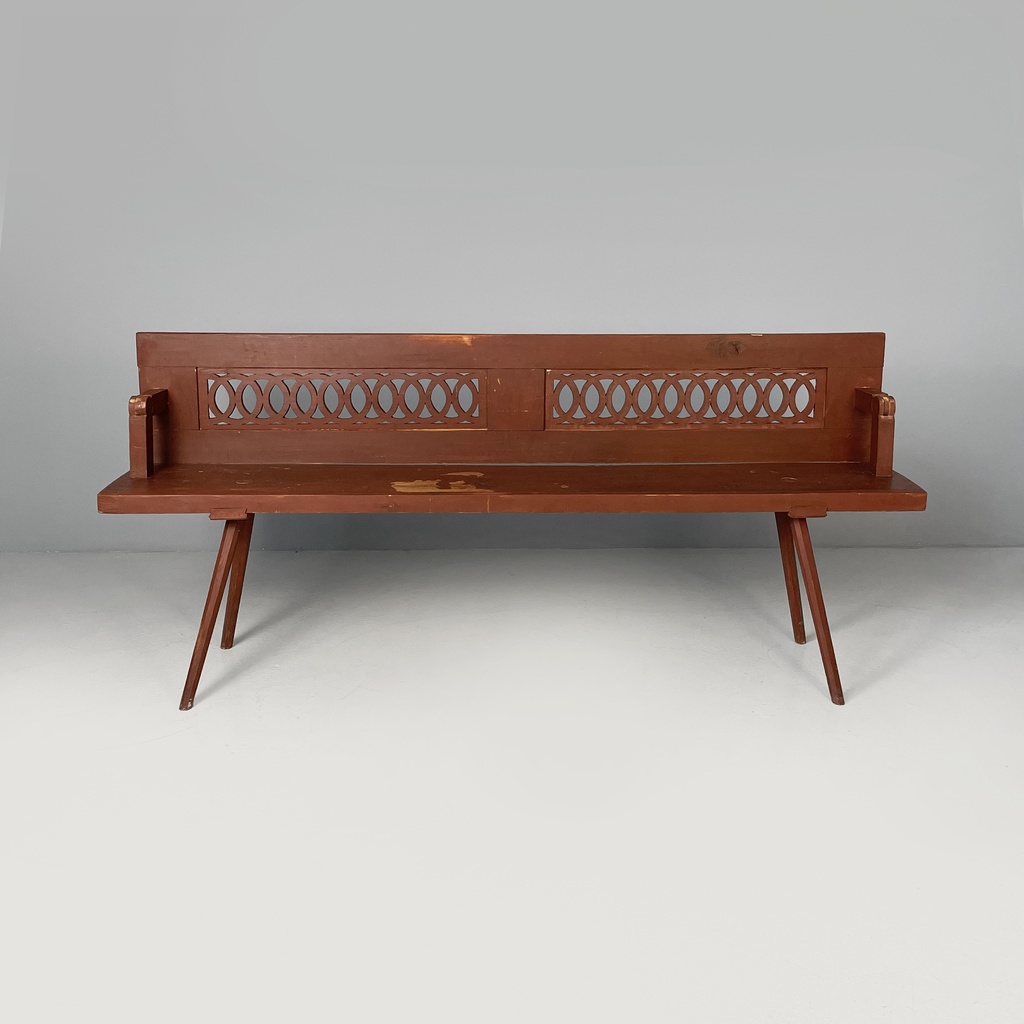 Panca in legno rosso, 1930 ca.