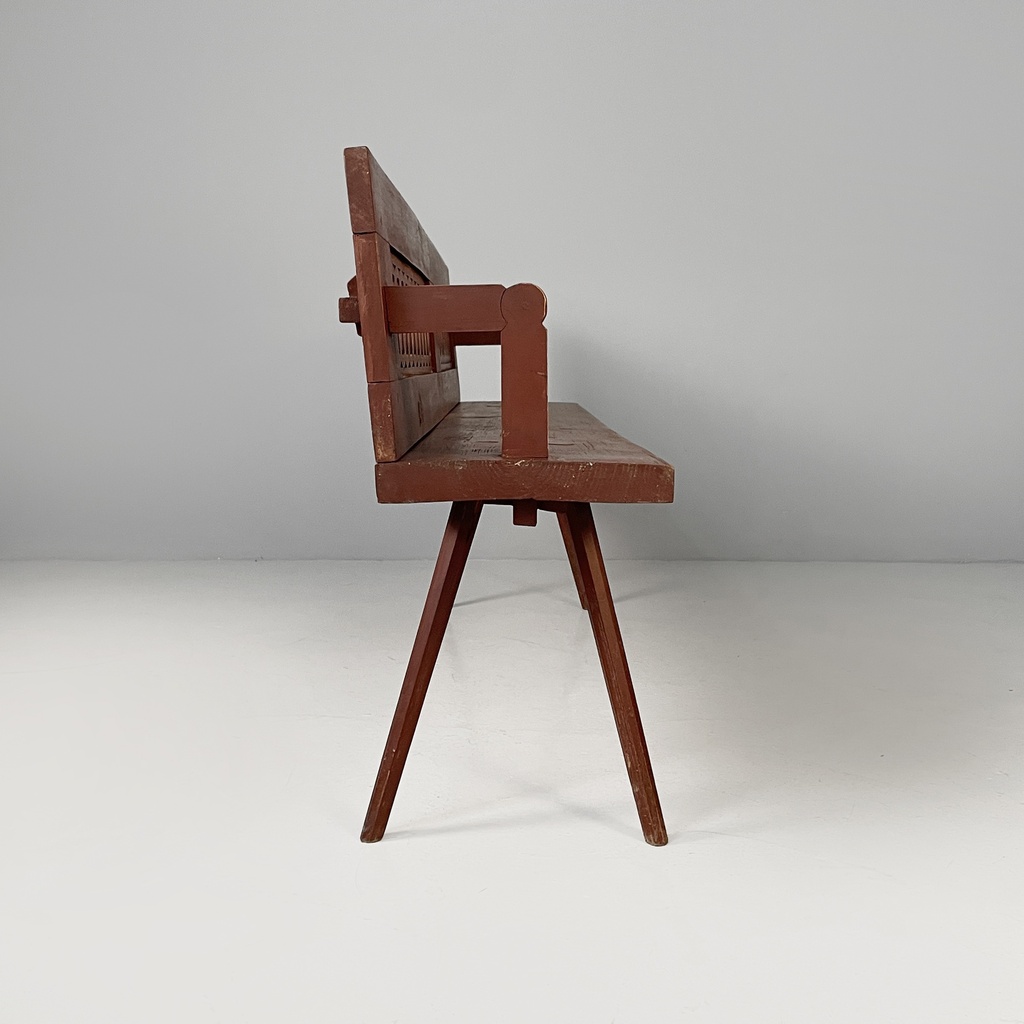 Panca in legno rosso, 1930 ca.