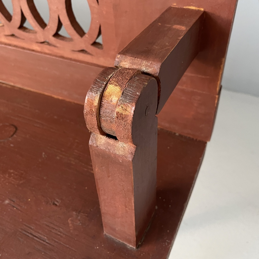 Panca in legno rosso, 1930 ca.