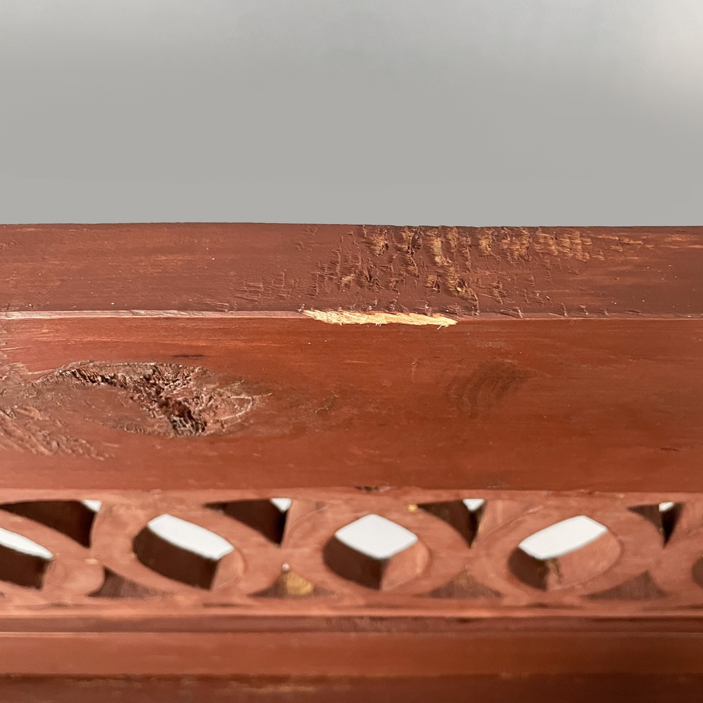 Panca in legno rosso, 1930 ca.