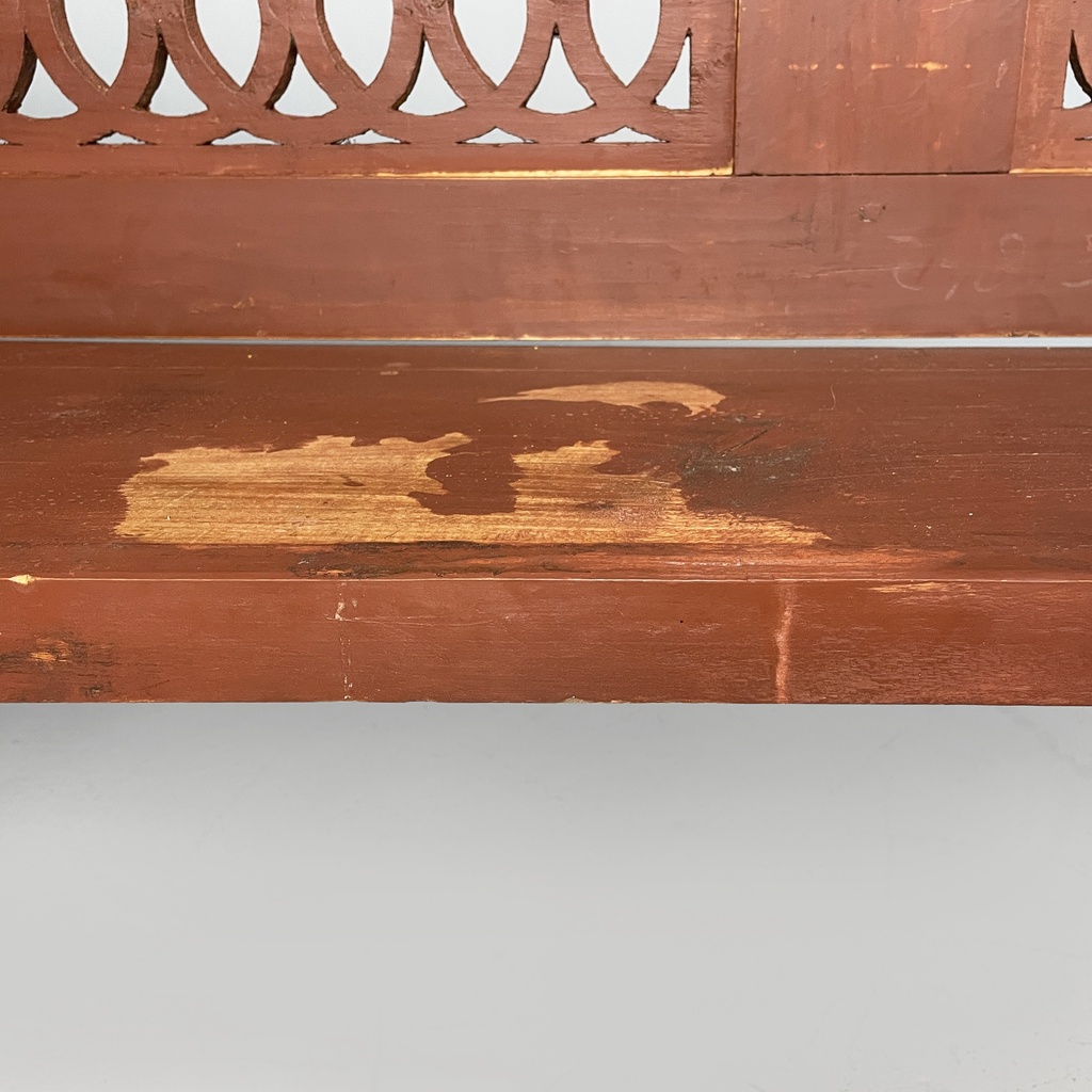 Panca in legno rosso, 1930 ca.