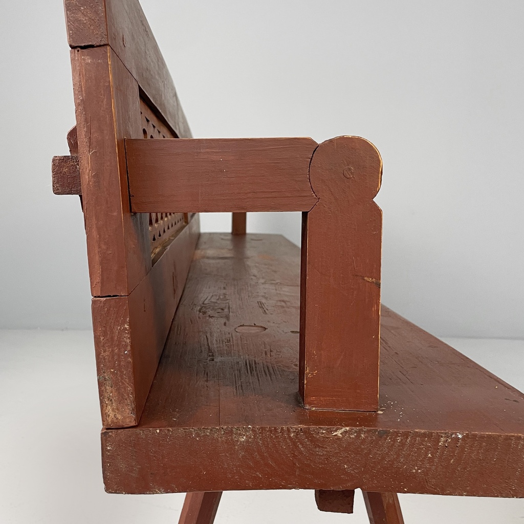 Panca in legno rosso, 1930 ca.
